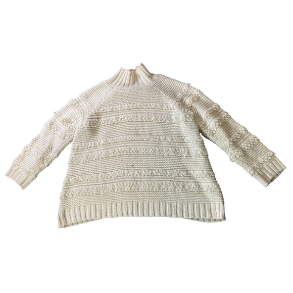 Lou & Grey Womens Cream Textured Knit Sweater XL Lou Grey sweater XL - Picture 1 of 7
